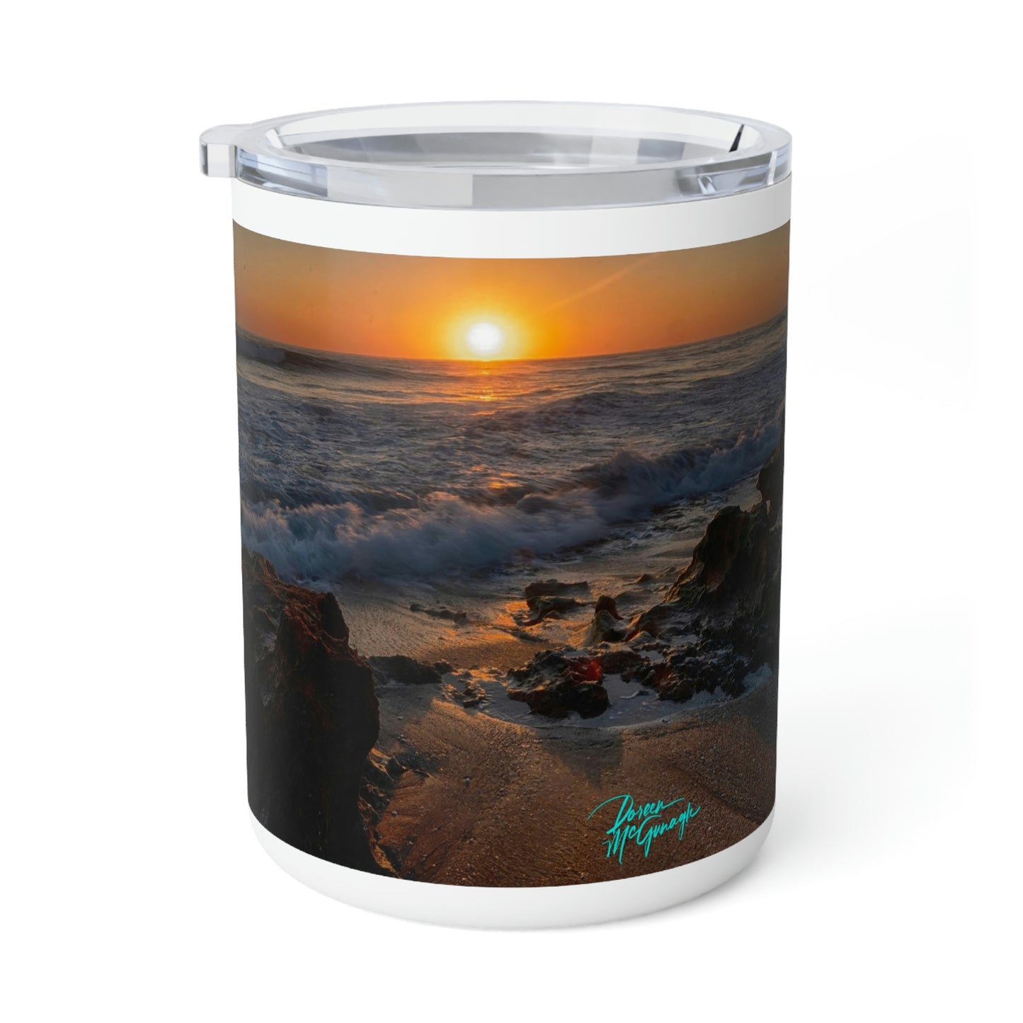 Eco friendly, Sunrise on Stuart Beach, 10 oz Insulated travel Mug