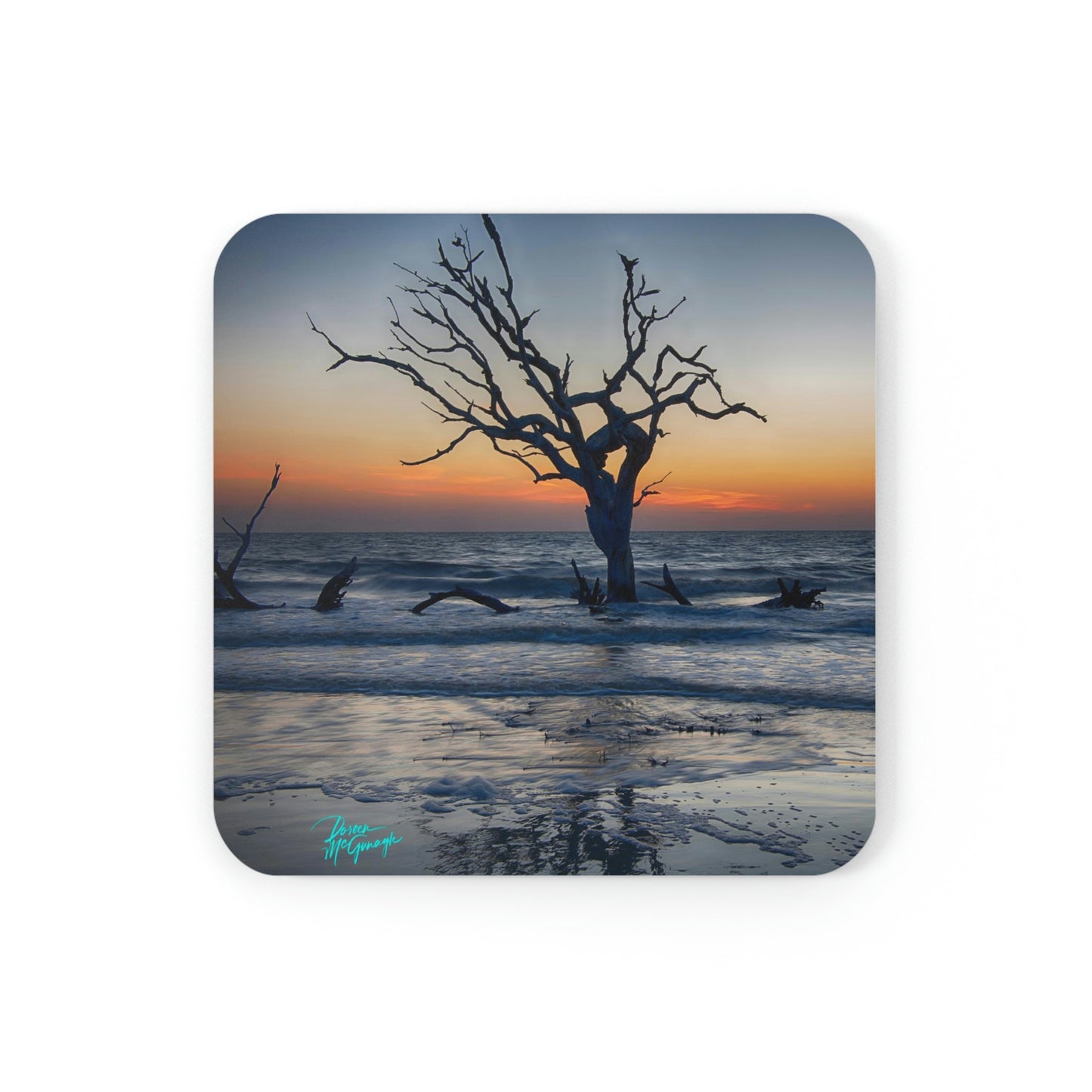 Sunrise on Jekyll Island Cork Coaster Set