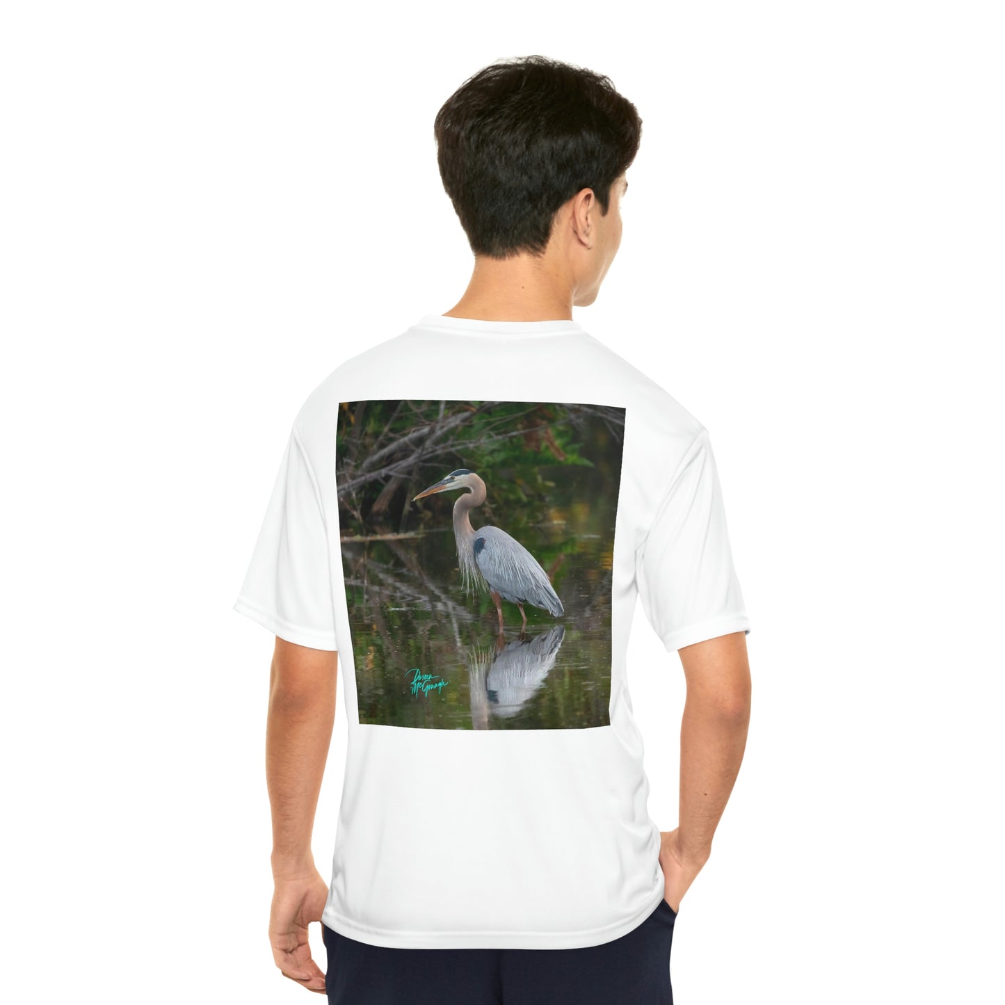 Mens t shirts Geat Blue Heron, performance shirt