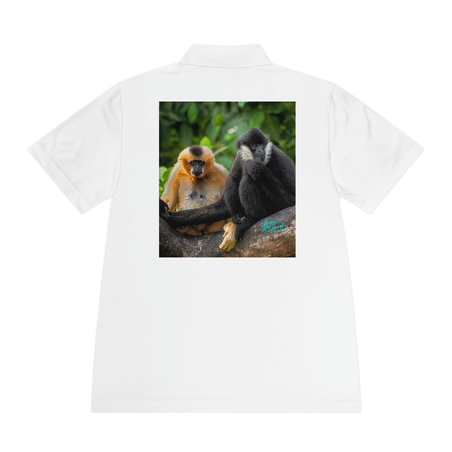 Mens polo shirts Pair of Gibbon Monkeys 05, performance shirt, plus sizes