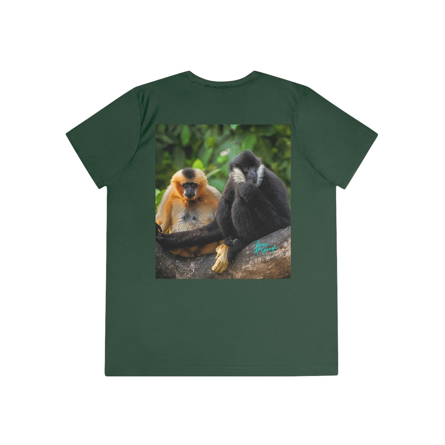 Womens Fitted Tee Shirts Pair of Gibbon Monkeys 05, Performance shirt