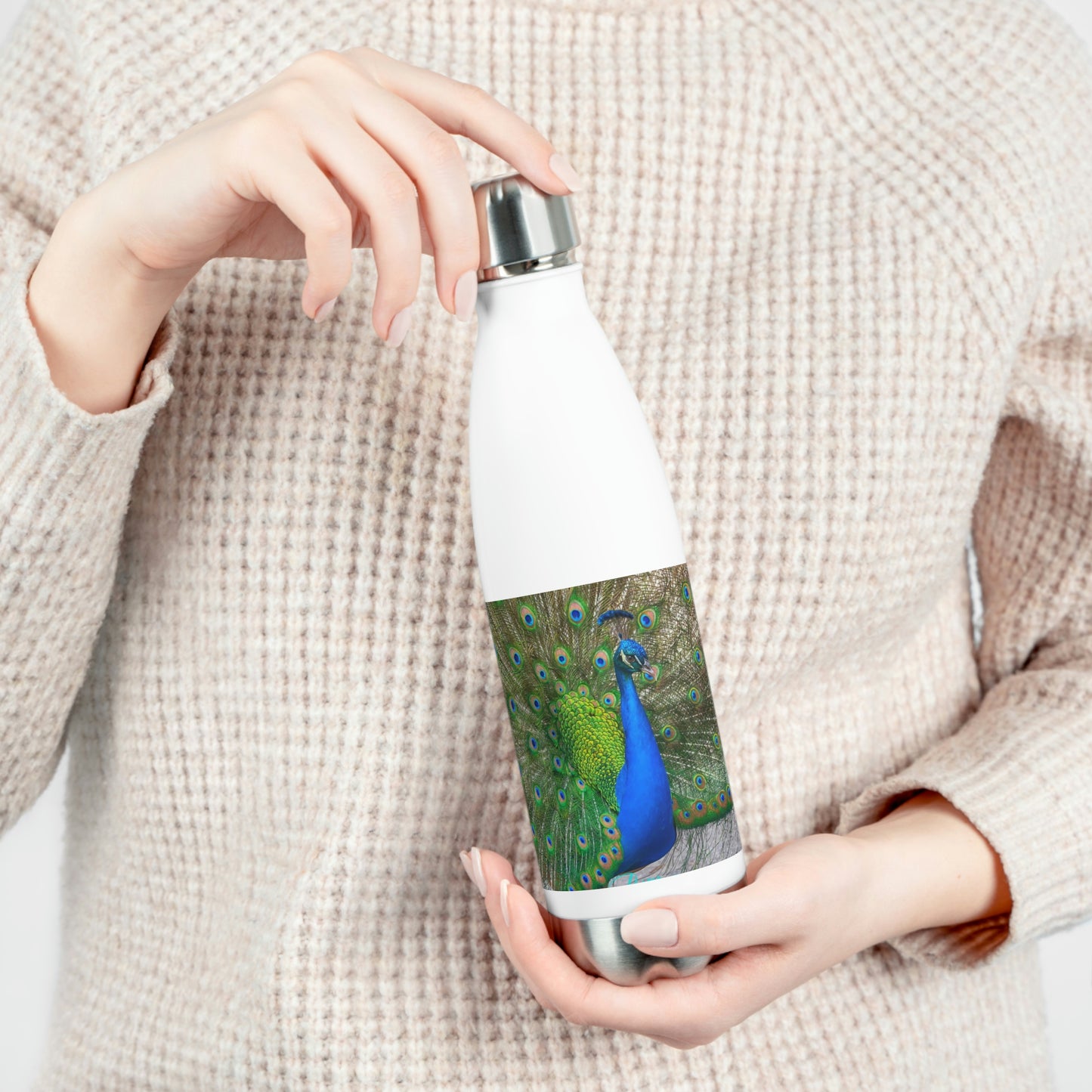 Eco friendly water bottle Peacock Bird 15, 20oz insulated water bottle