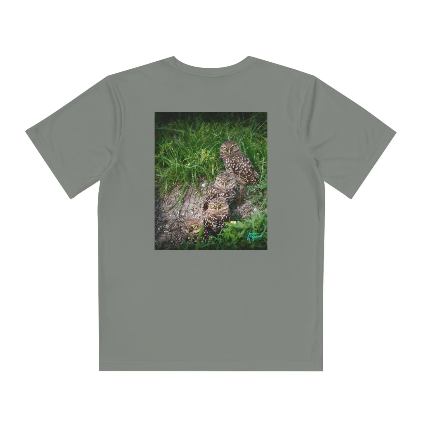 Youth T Shirts, Burrowing Owl Family, performance shirt