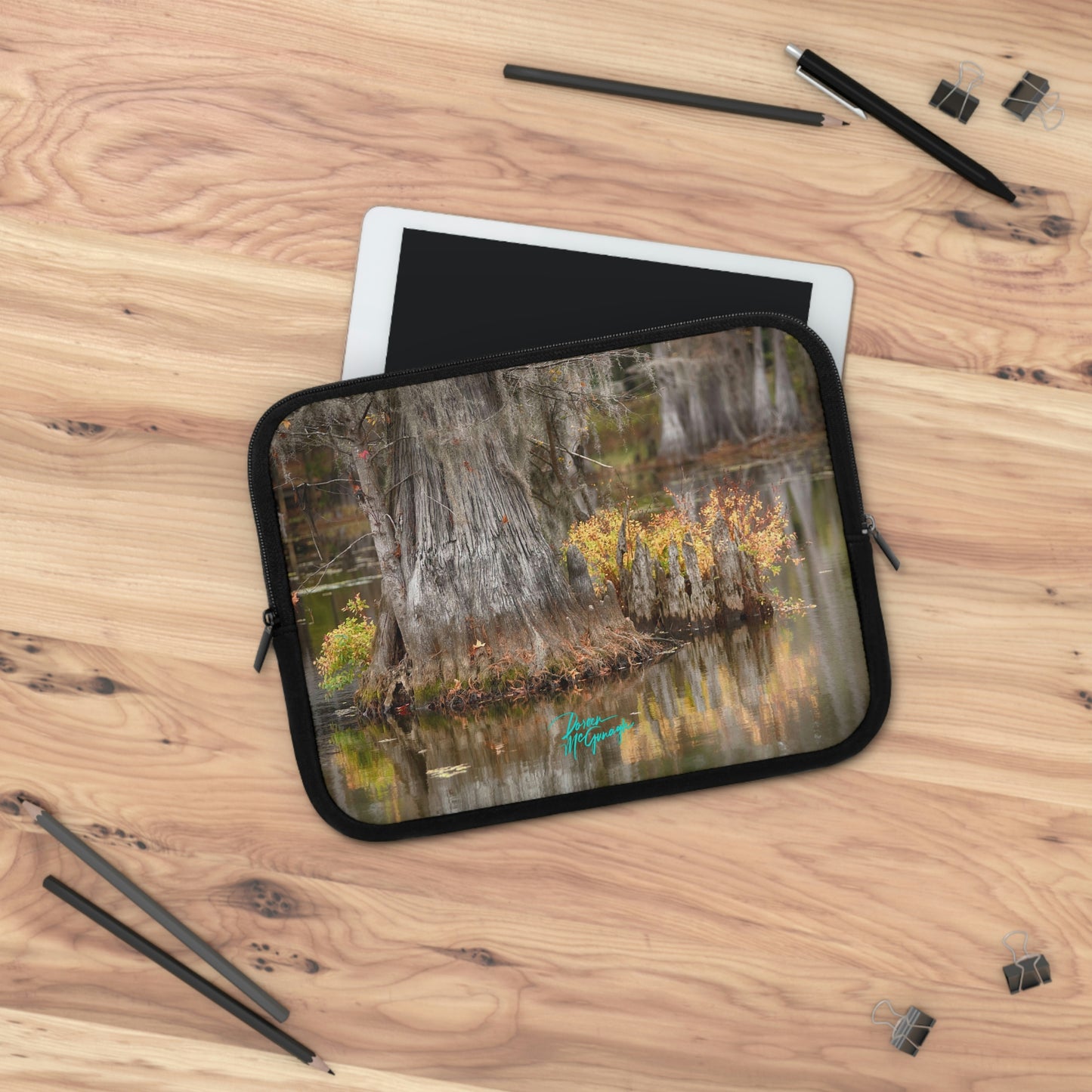 Caddo Lake Cypress Tree with flowers Laptop Sleeve