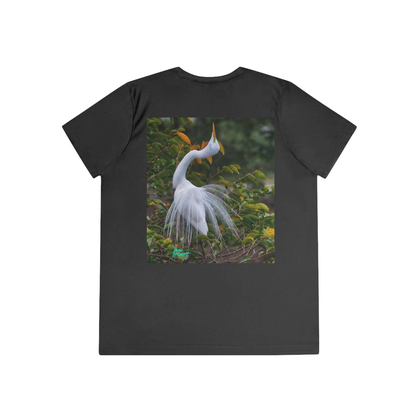 Womens Fitted Tee Shirts Great White Heron Breeding Plumage, Performance shirt