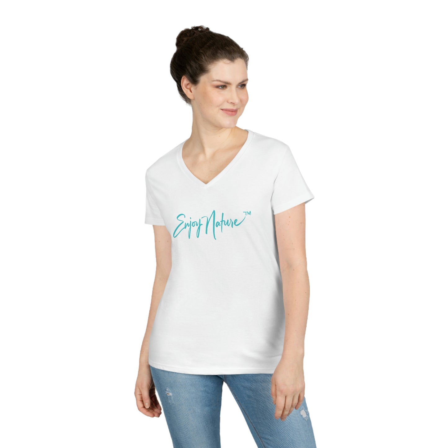 Womens V neck tee Afternoon Sun on the Lake, summer tees