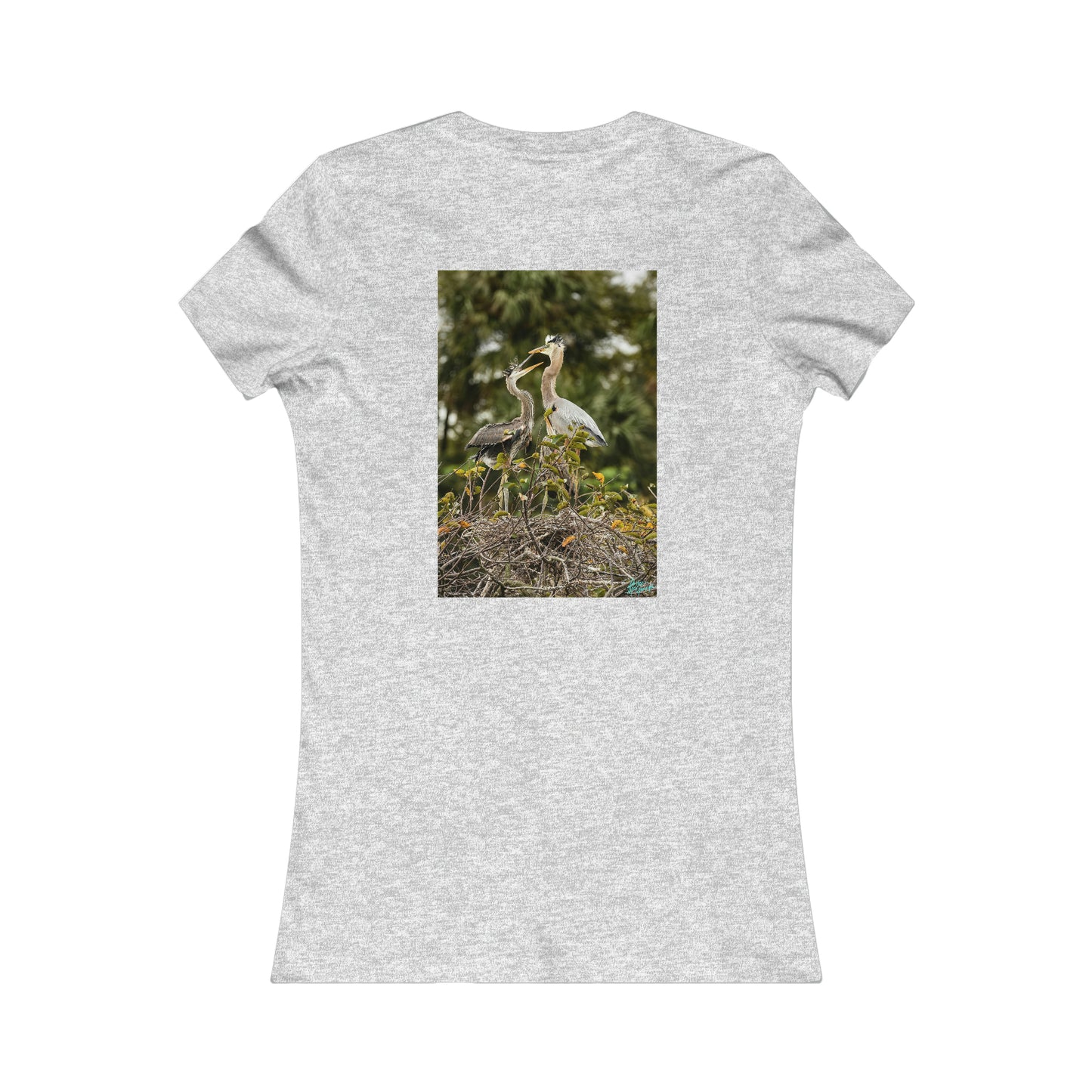 Womens fitted tee shirts Mating Pair of Blue Herons, summer t shirts