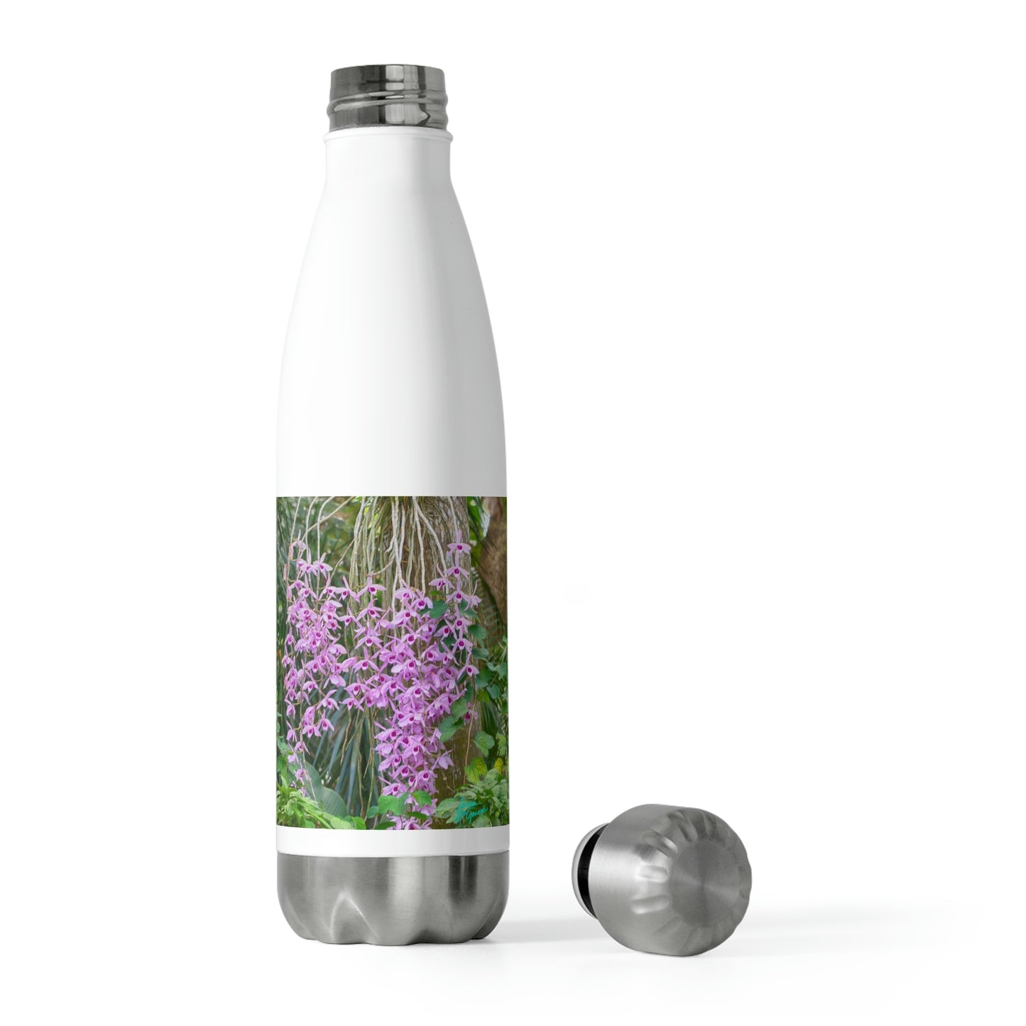 Eco friendly water bottle Purple Dendrobium Orchid 02, 20oz insulated water bottle