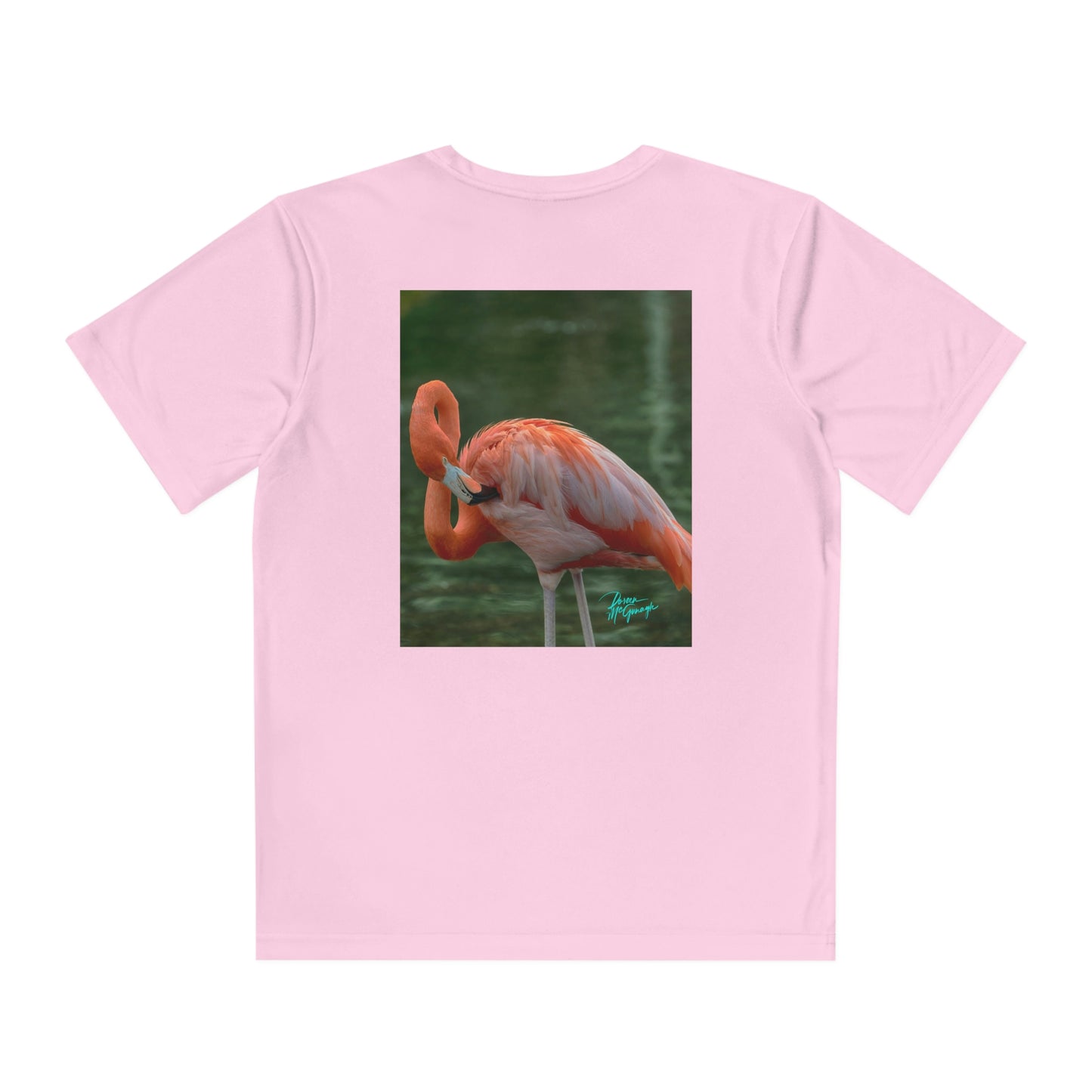 Youth T Shirts, Flamingo Bird 17, performance shirt