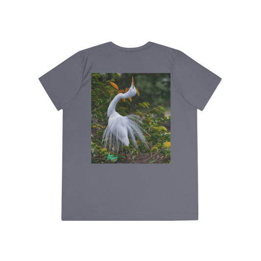 Womens Fitted Tee Shirts Great White Heron Breeding Plumage, Performance shirt