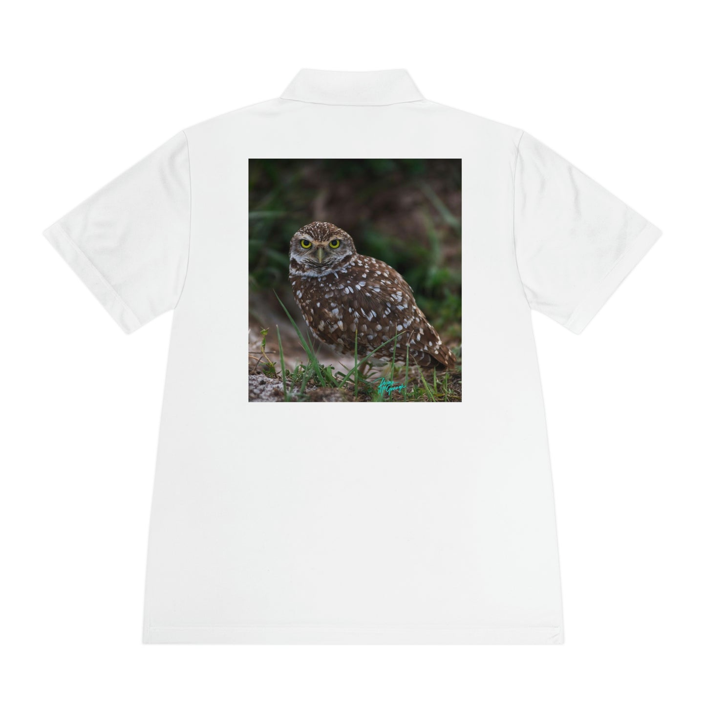 Mens polo shirts Burrowing Owl, performance shirt, plus sizes