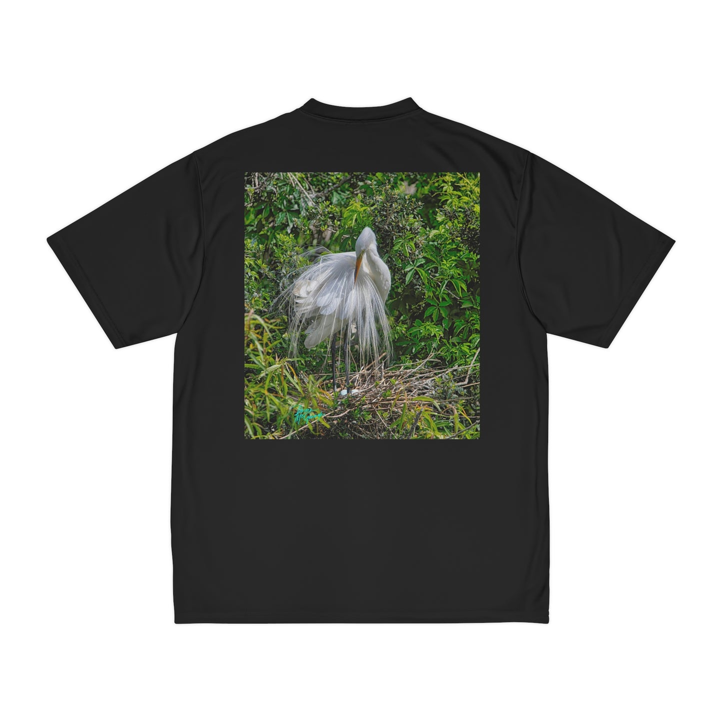 Mens t shirts Great White Heron with Nest, performance shirt