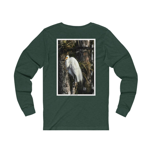 Unisex T-shirt White Egret, Long Sleeve Performance shirt