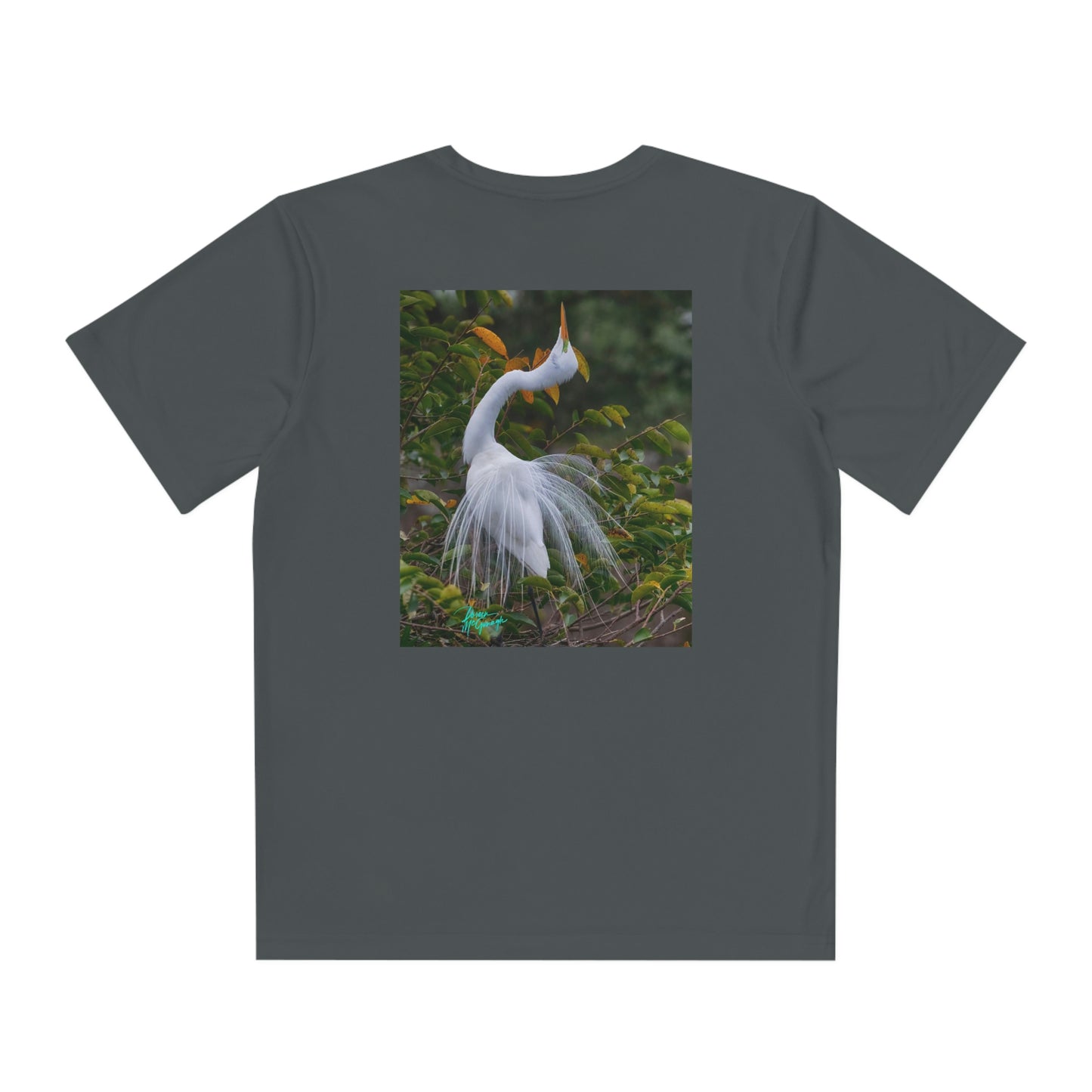 Youth T Shirts, Great White Heron Breeding Plumage, performance shirt