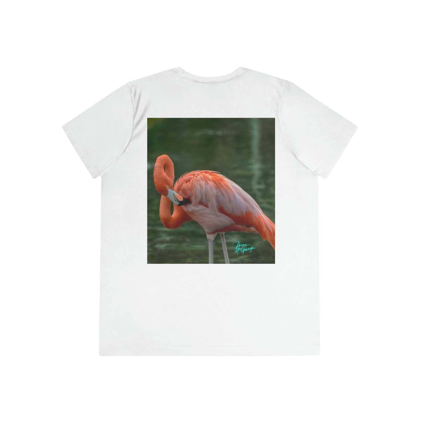 Womens Fitted Tee Shirts Flamingo Bird 17, Performance shirt