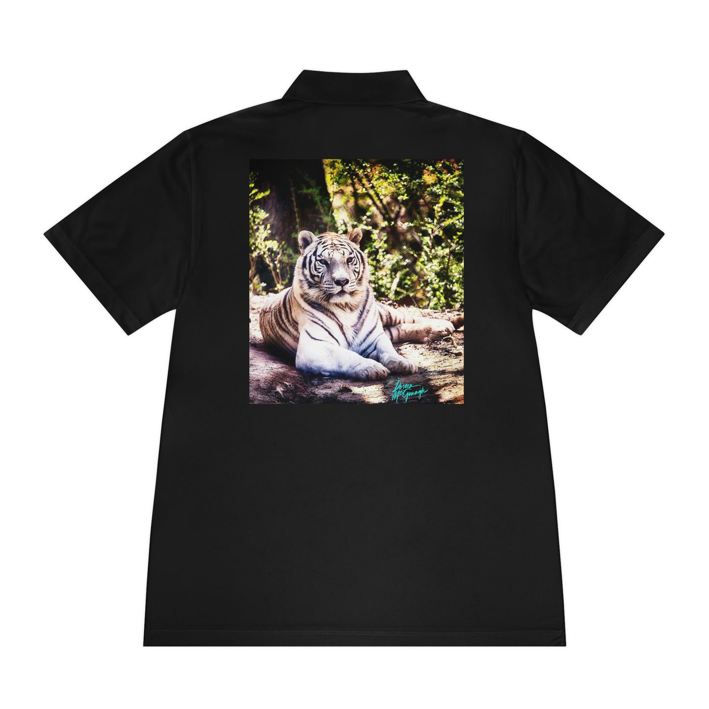 Mens polo shirts White Tiger, performance shirt, plus sizes