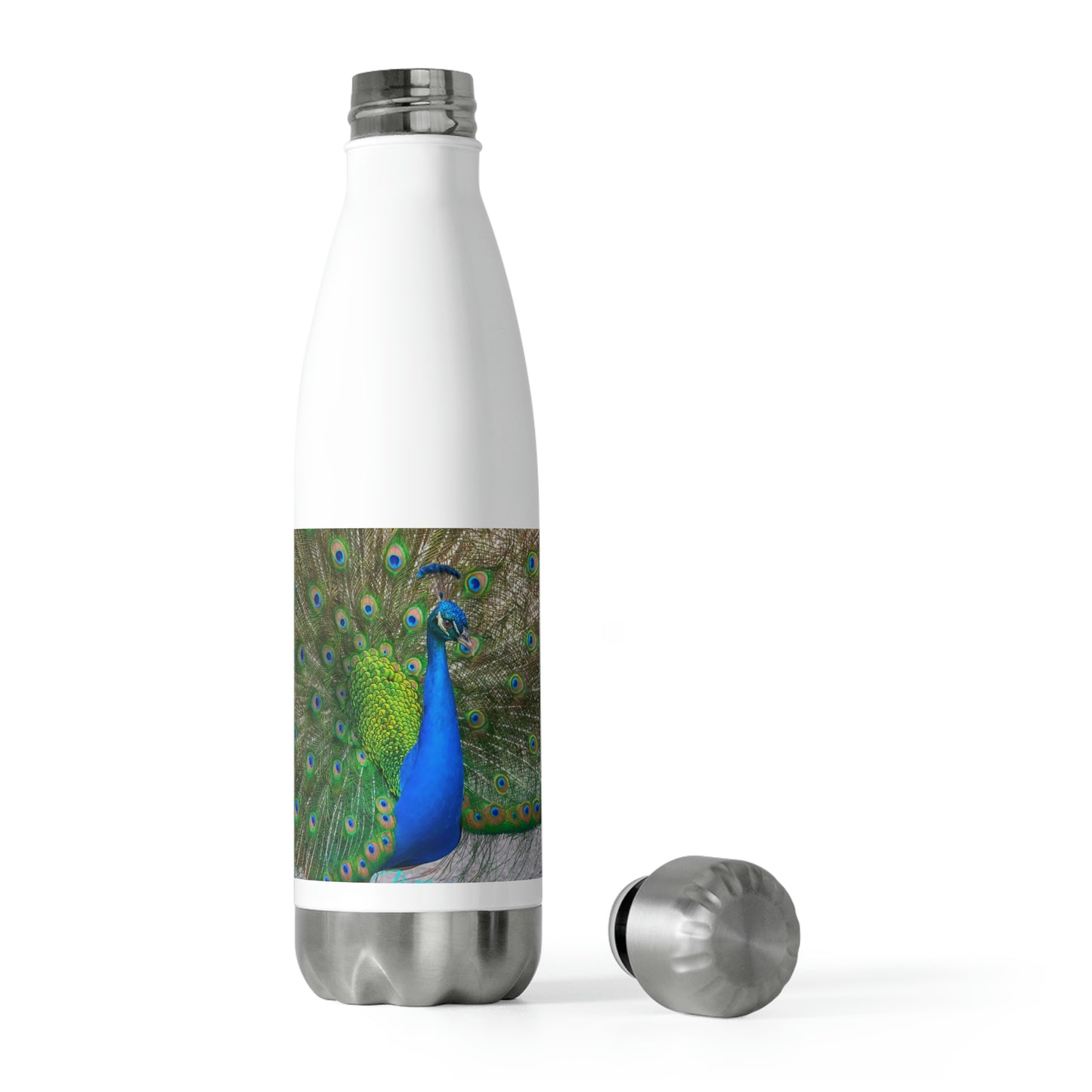 Eco friendly water bottle Peacock Bird 15, 20oz insulated water bottle