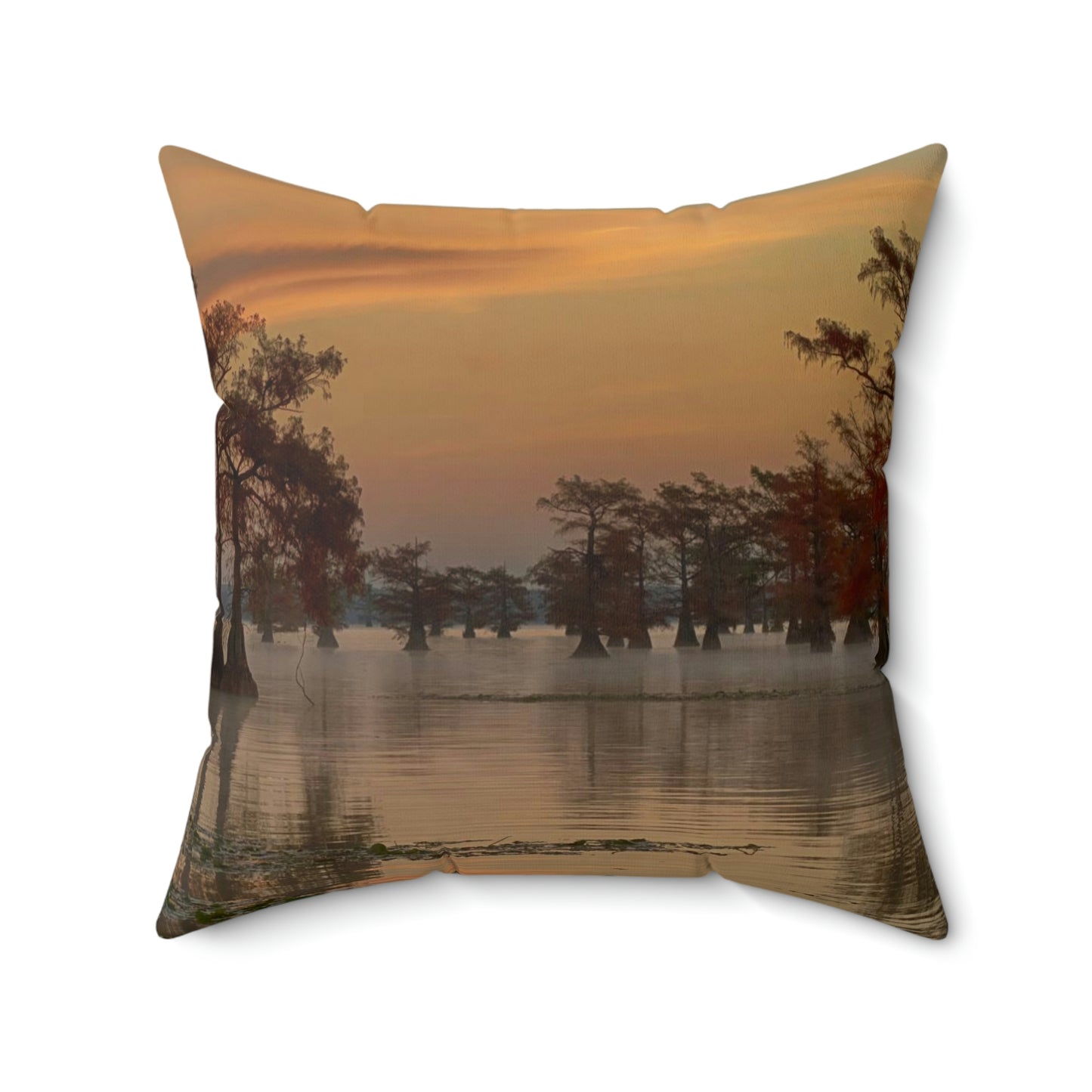 Artistic Accents Pillow of Sunset on Caddo Lake