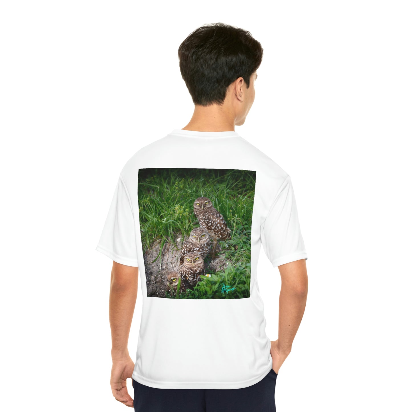 Mens t shirts Burrowing Owl Family, performance shirt