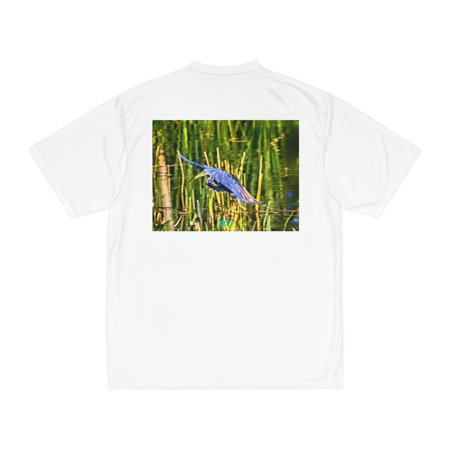 Mens t shirts Tri Color Heron in Flight, performance shirt