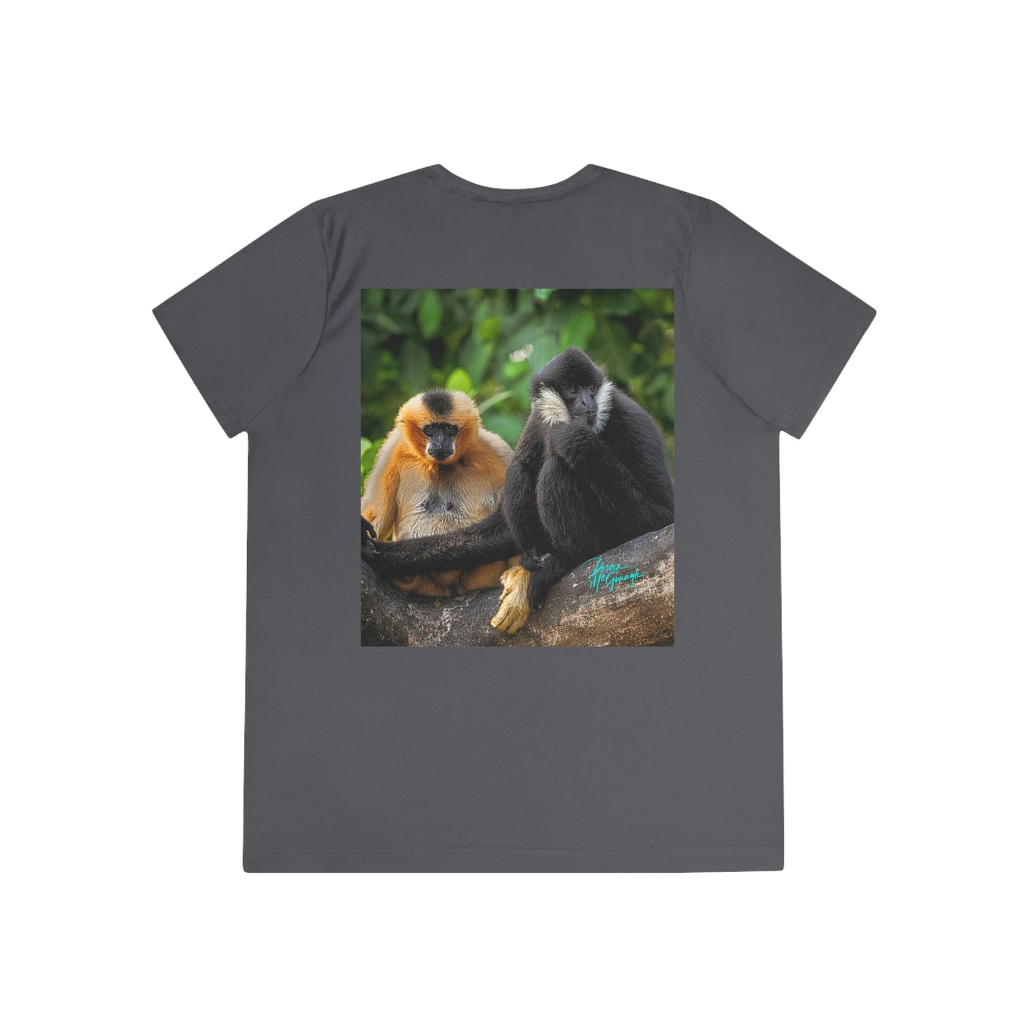 Womens Fitted Tee Shirts Pair of Gibbon Monkeys 05, Performance shirt