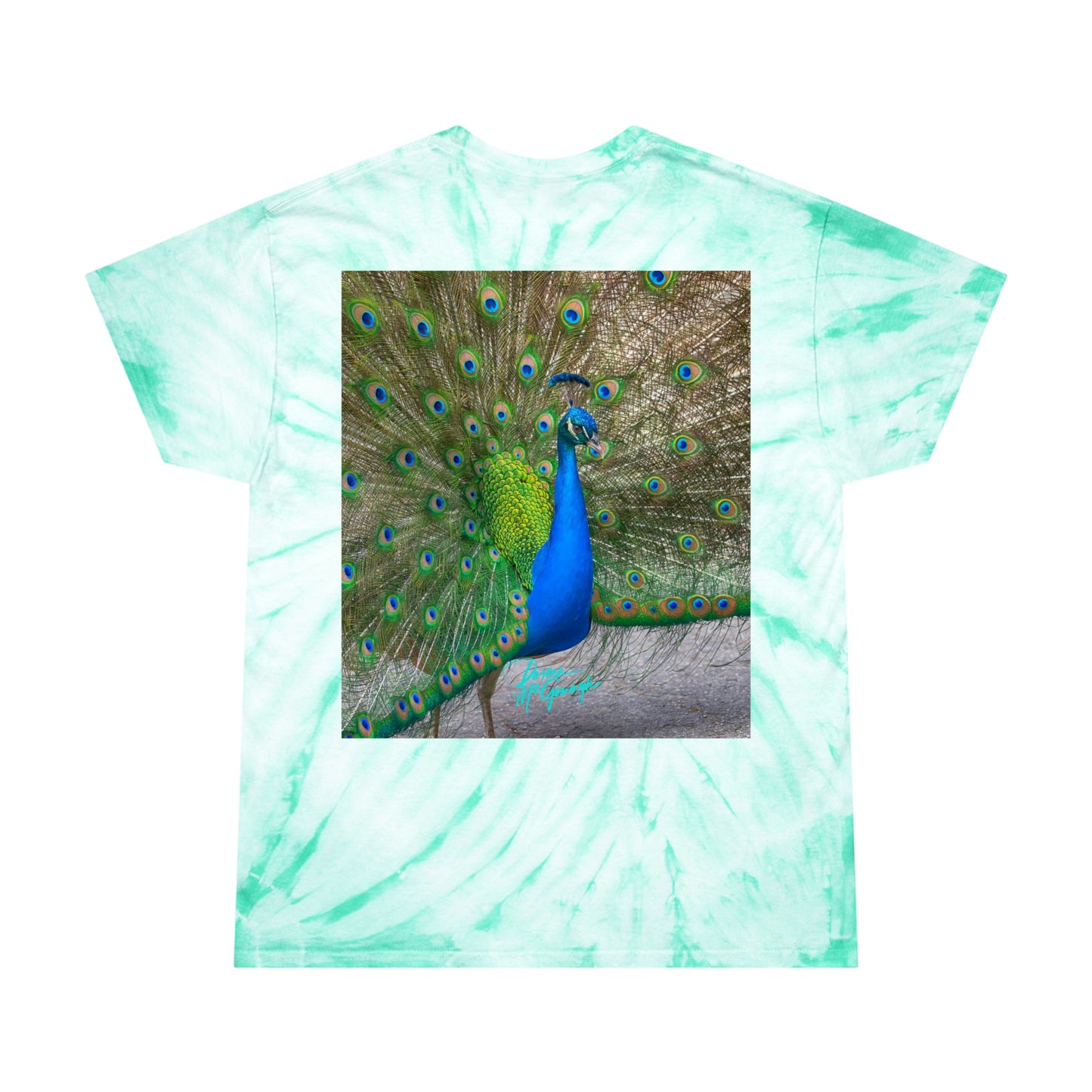 Unisex Tie Dye T shirt Peacock Bird 17, inspired by nature