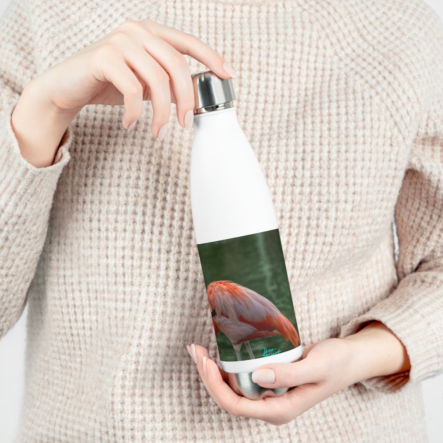 Eco friendly water bottle Flamingo Bird 17, 20oz insulated water bottle