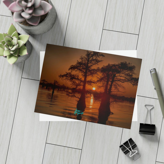 Photo note cards Sunset on Caddo Lake 63, boxed note cards, 10 pc