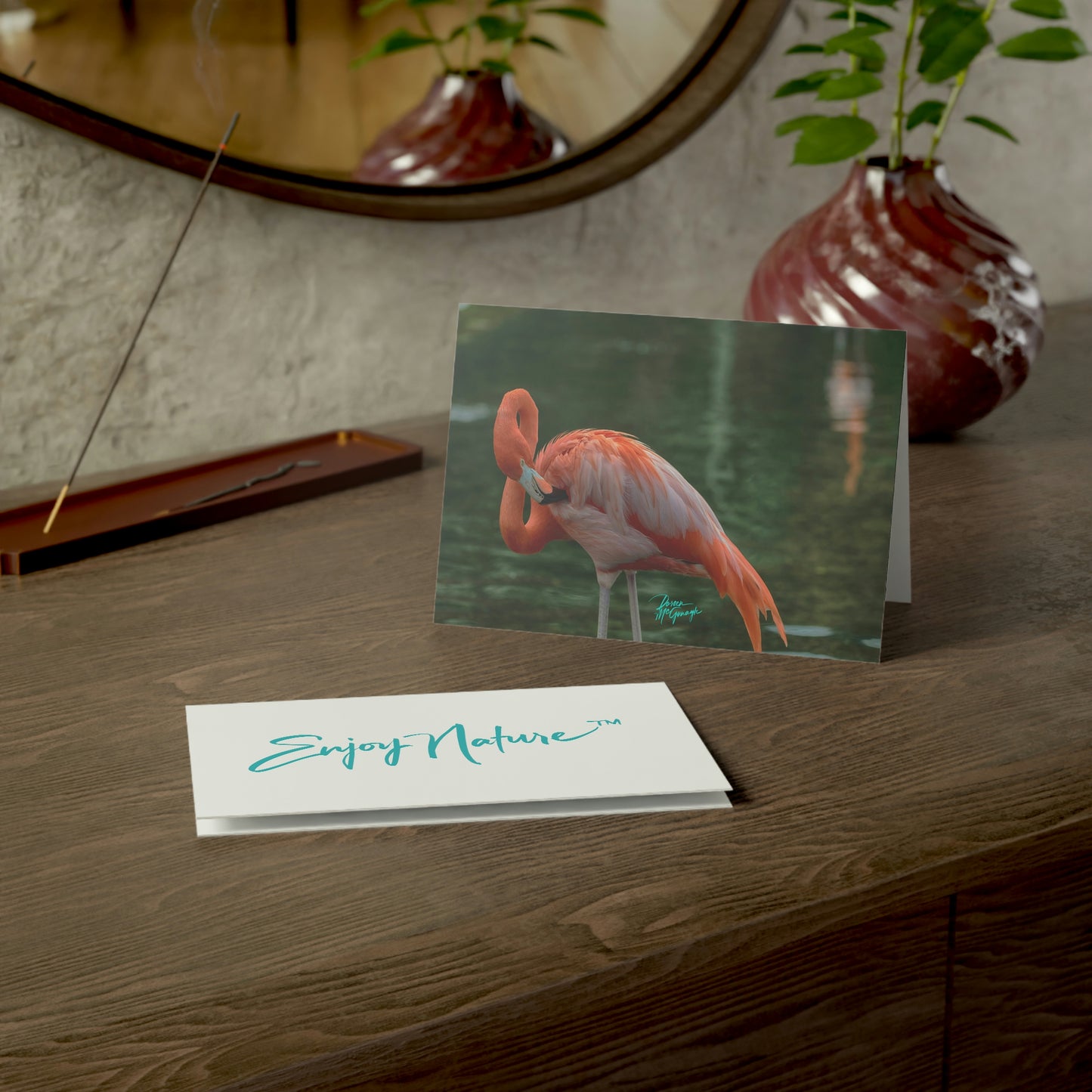 Photo note cards Flamingo Bird, boxed note cards, 10 pc