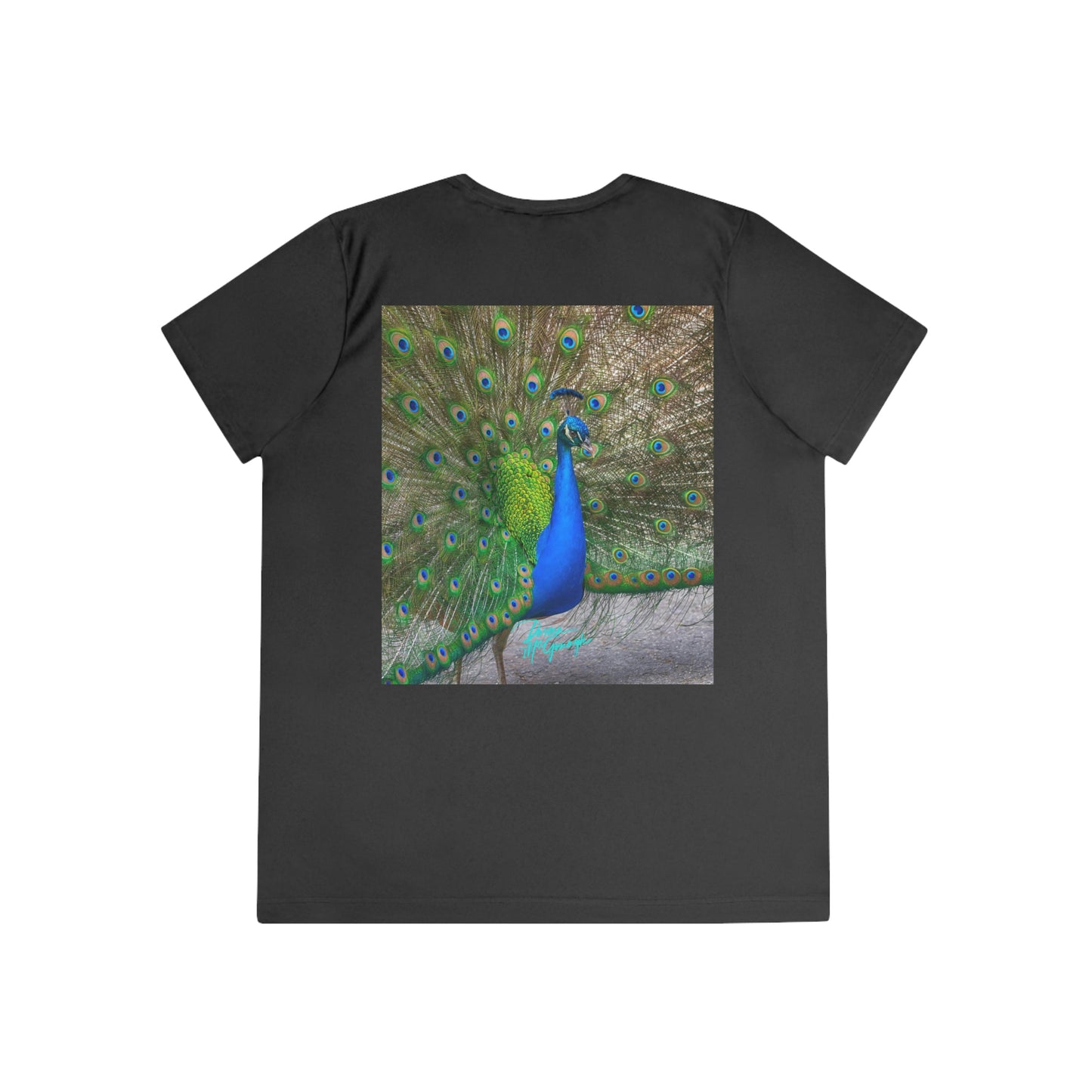 Womens Fitted Tee Shirts Peacock Bird 15, Performance shirt