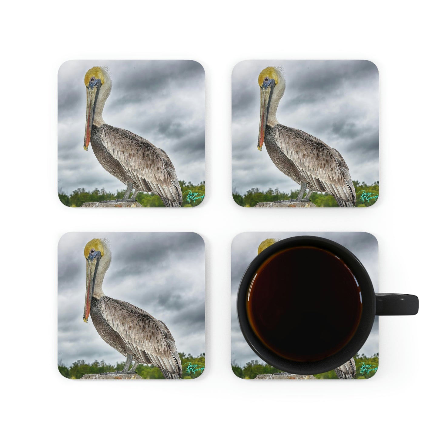 Pelican Corkwood Coaster Set