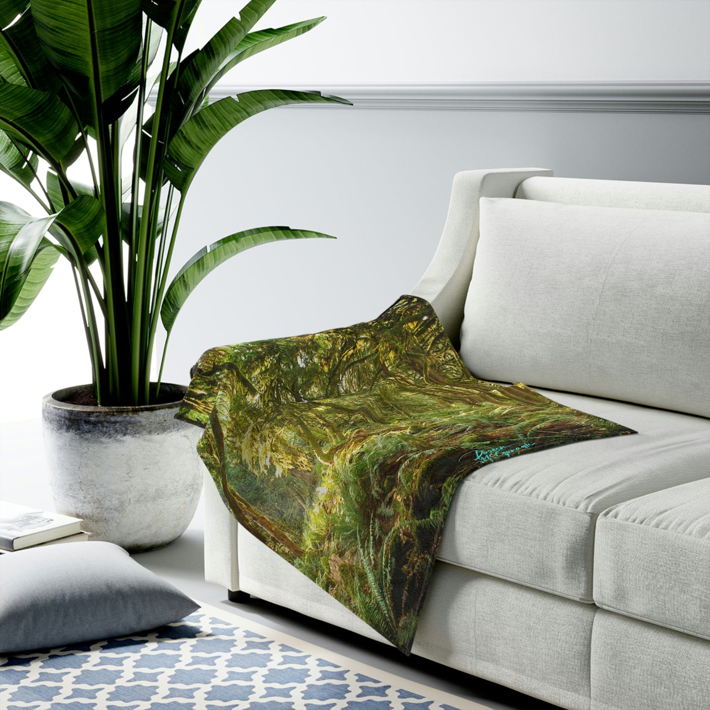 Plush Velveteen Blanket, Deep in Forest, nature inspired