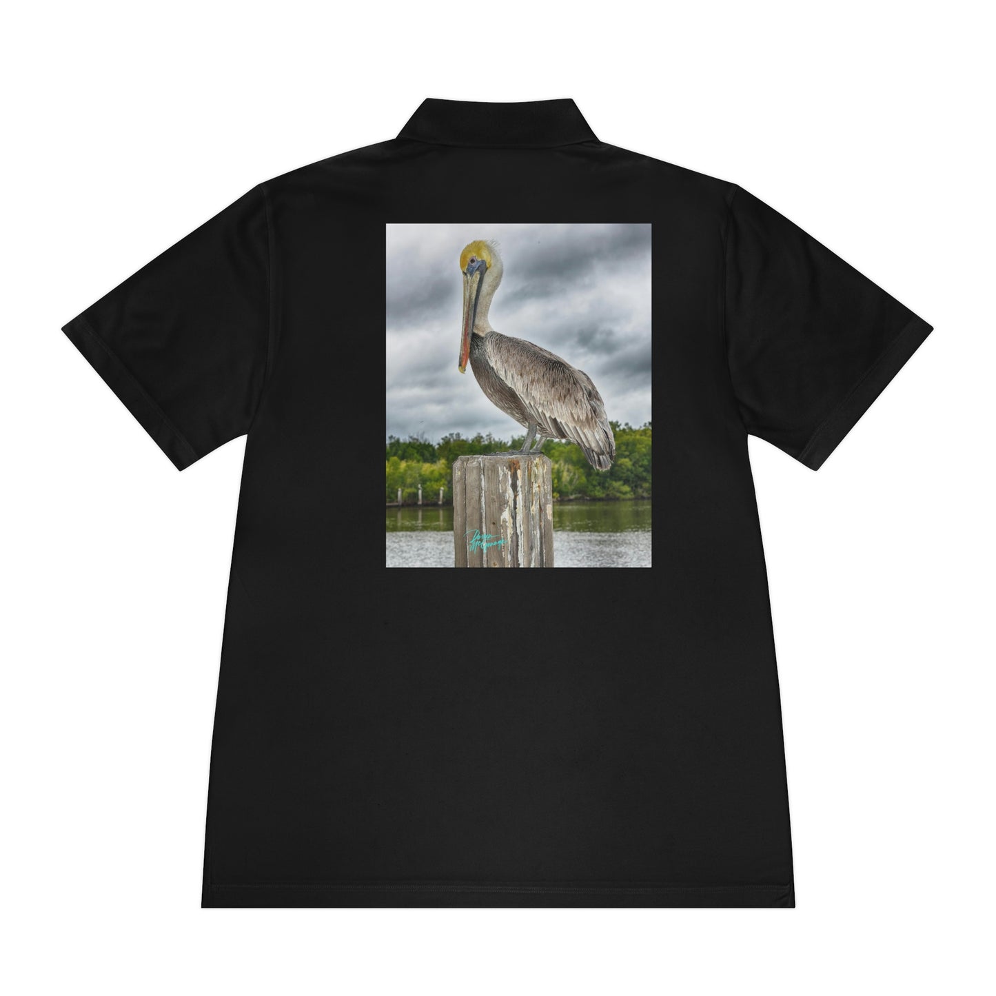 Mens polo shirts Pelican Bird, performance shirt, plus sizes