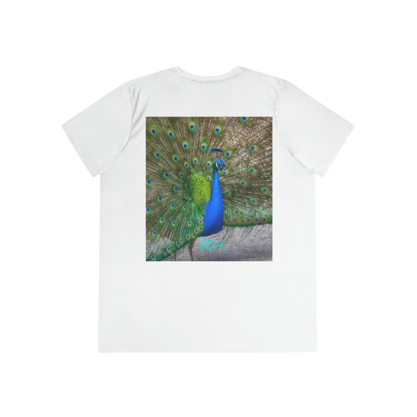 Womens Fitted Tee Shirts Peacock Bird 15, Performance shirt