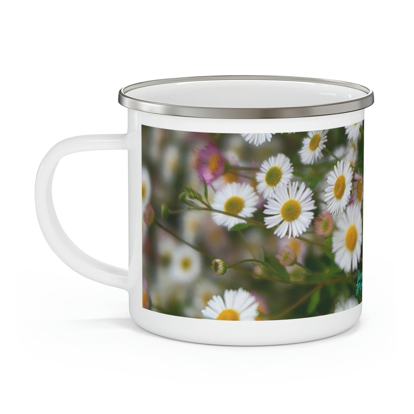 Enamel Camping Mug, Wild Daisies