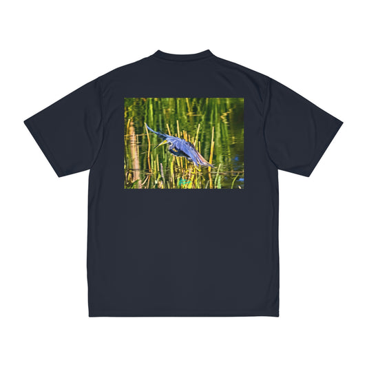 Mens t shirts Tri Color Heron in Flight, performance shirt