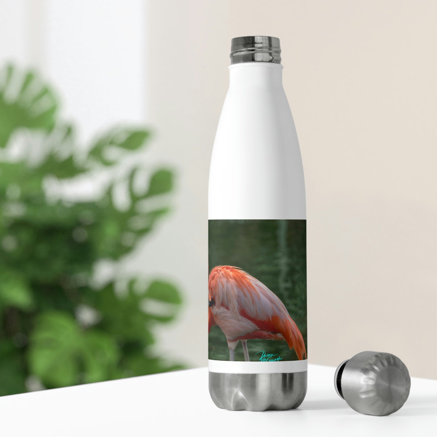 Eco friendly water bottle Flamingo Bird 17, 20oz insulated water bottle