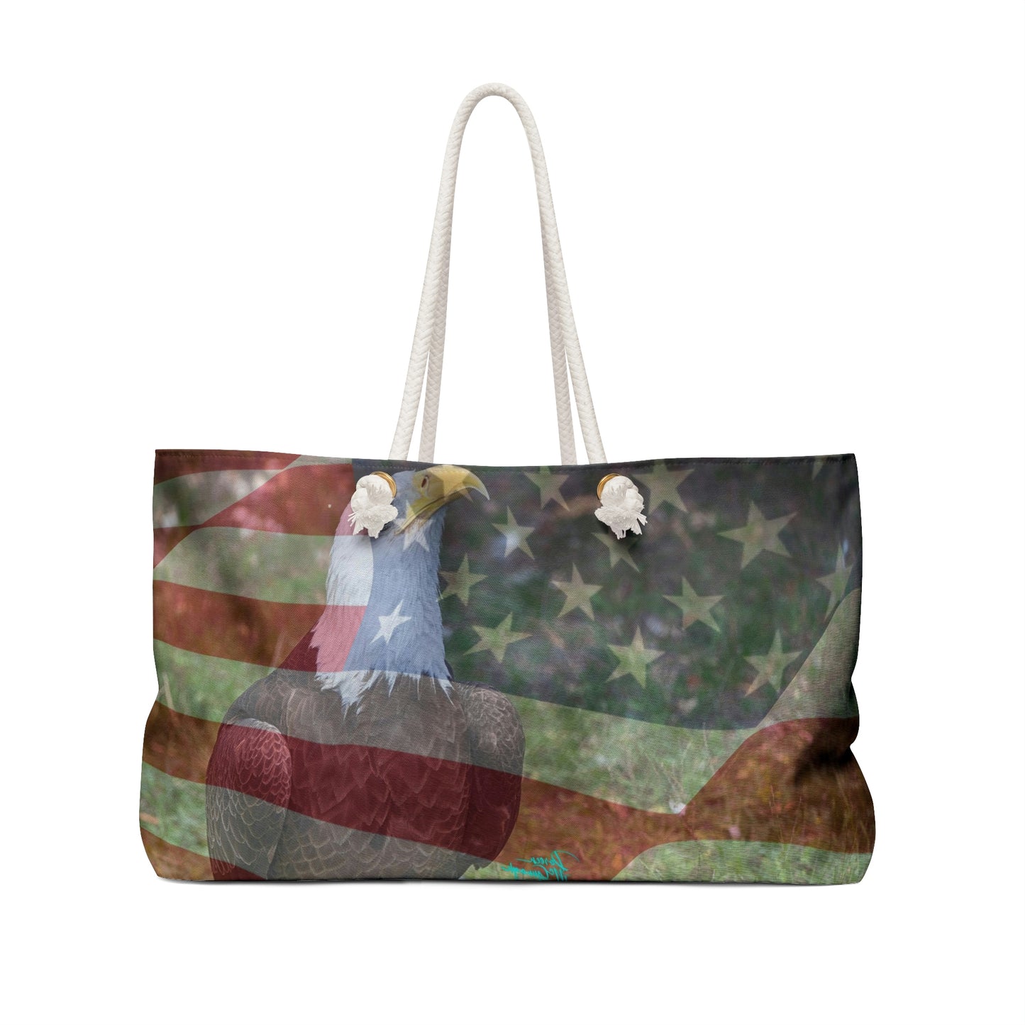 Weekender Bags Patriotic Bald Eagle with American Flag, traveler bag