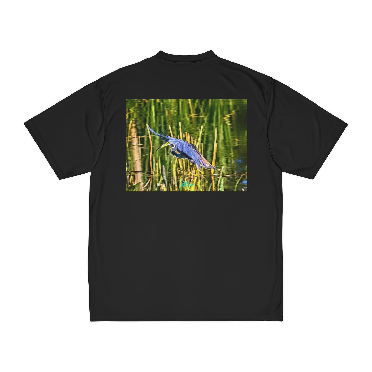 Mens t shirts Tri Color Heron in Flight, performance shirt