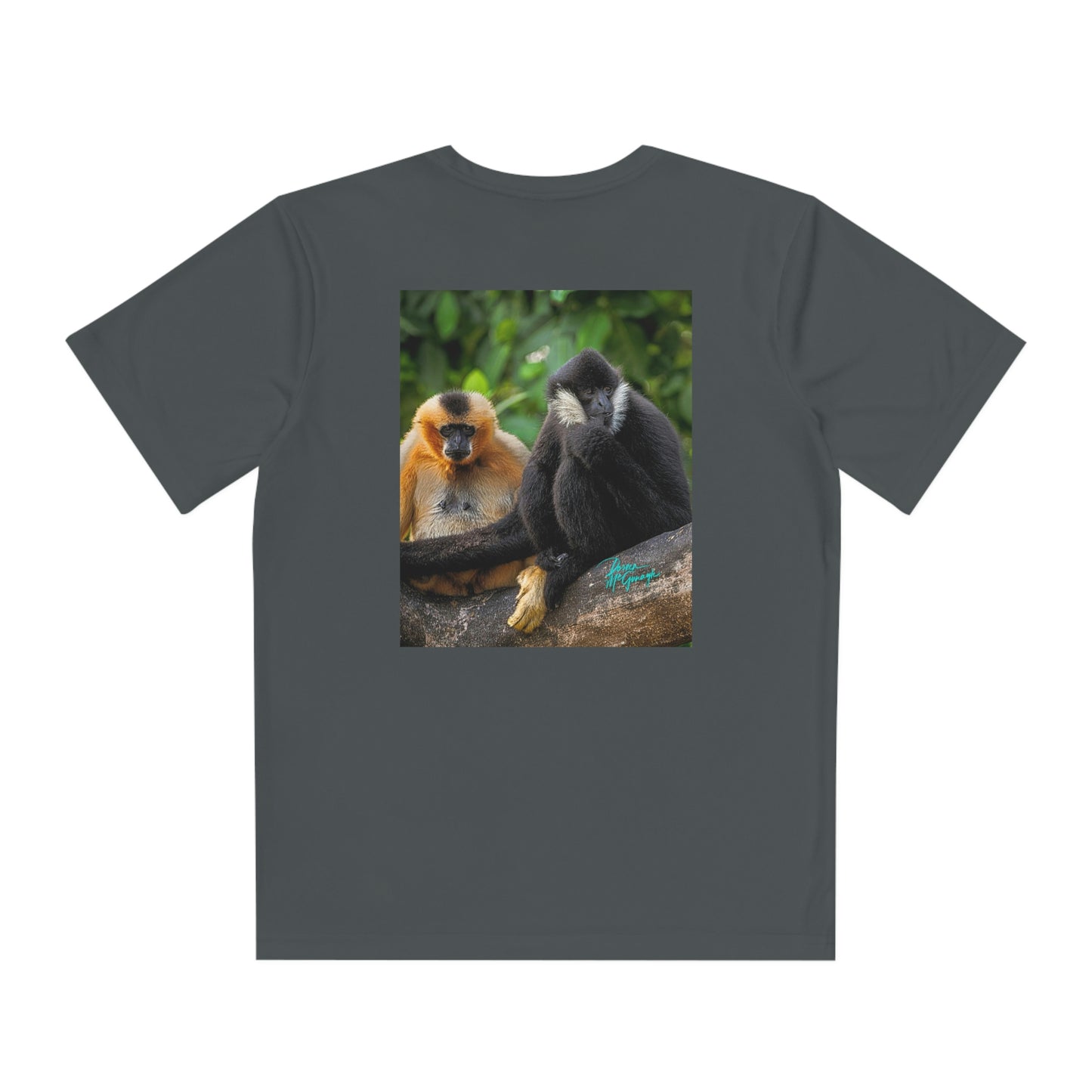 Youth T Shirts, Gibbon Monkey Pair 05, performance shirt