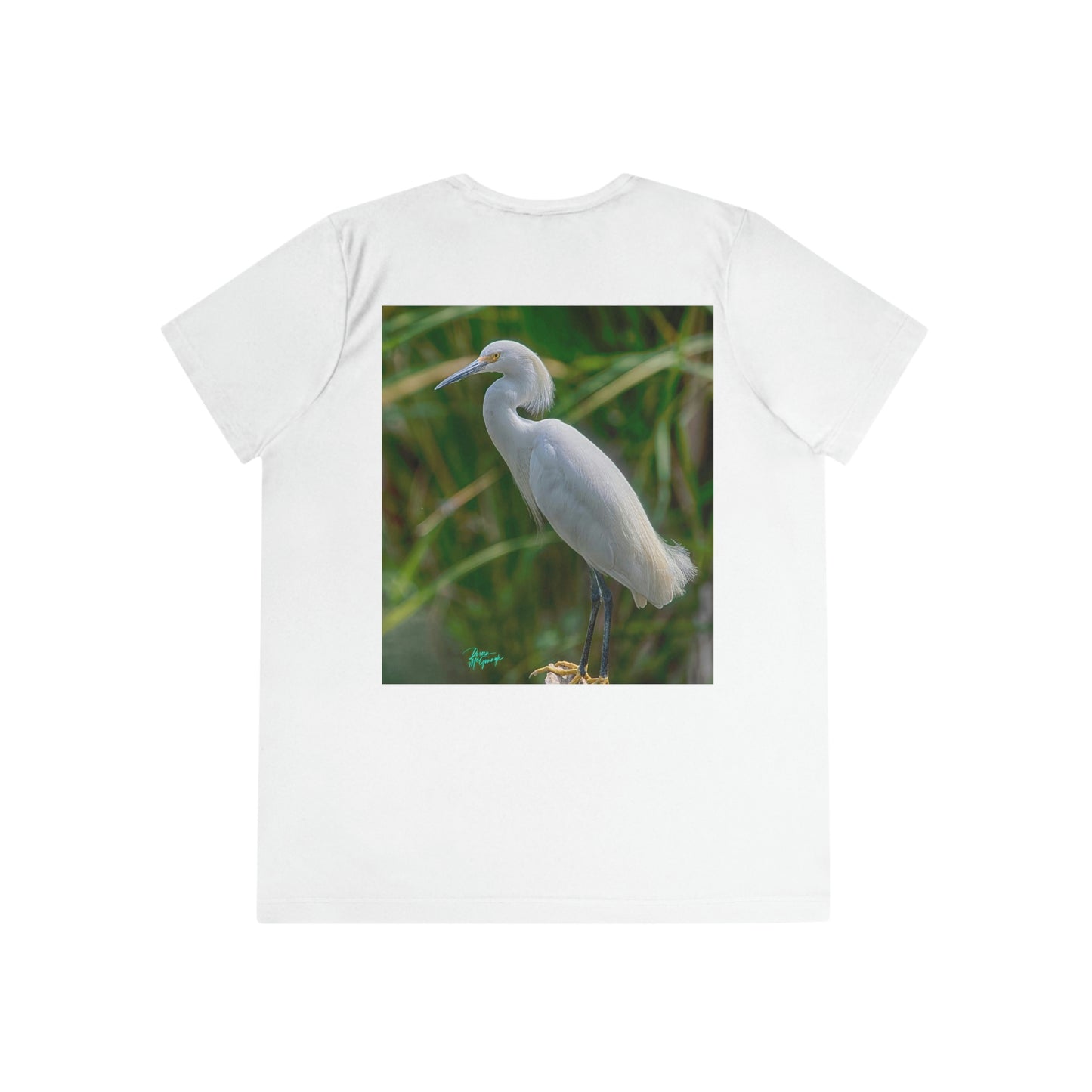 Womens Fitted Tee Shirts Snowy Egret, Performance shirt