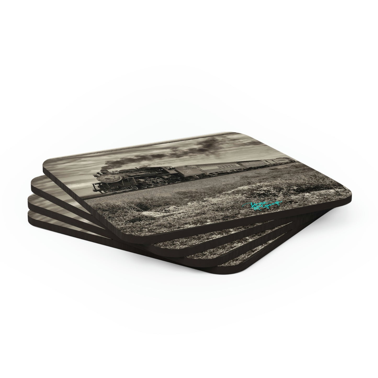 Sugar Express Train Cork Coaster Set