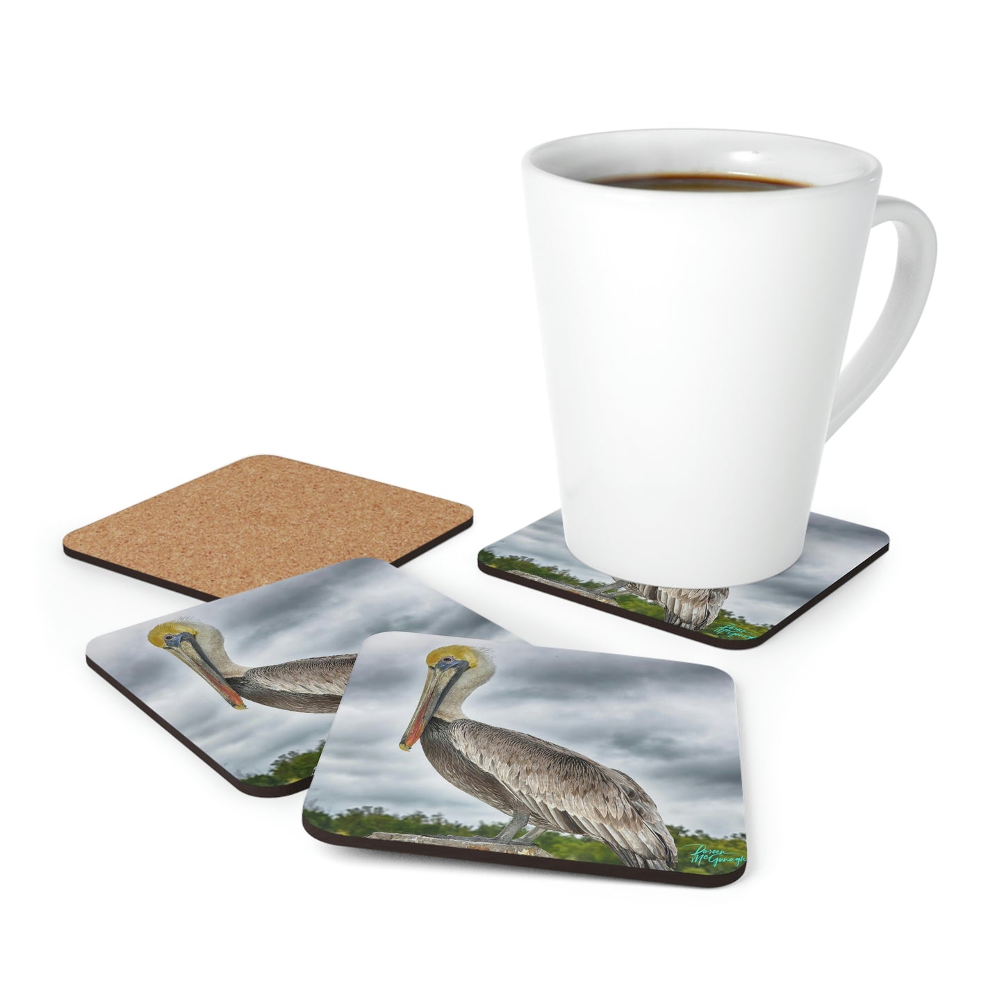 Pelican Corkwood Coaster Set