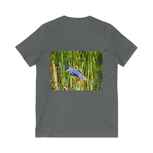 Unisex T shirt Tri Color Heron in Flight, inspired by nature