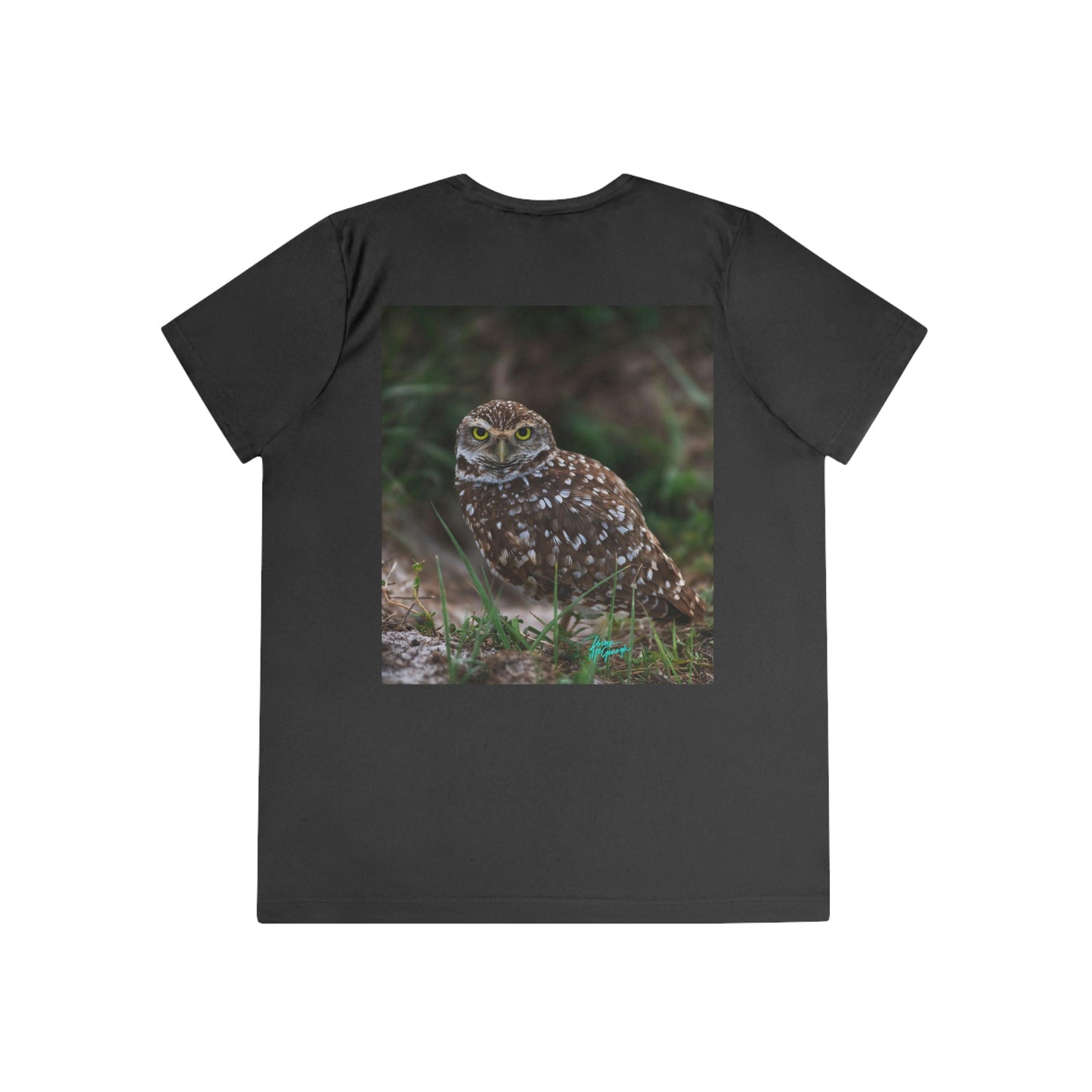 Womens Fitted Tee Shirts Burrowing Owl, Performance shirt