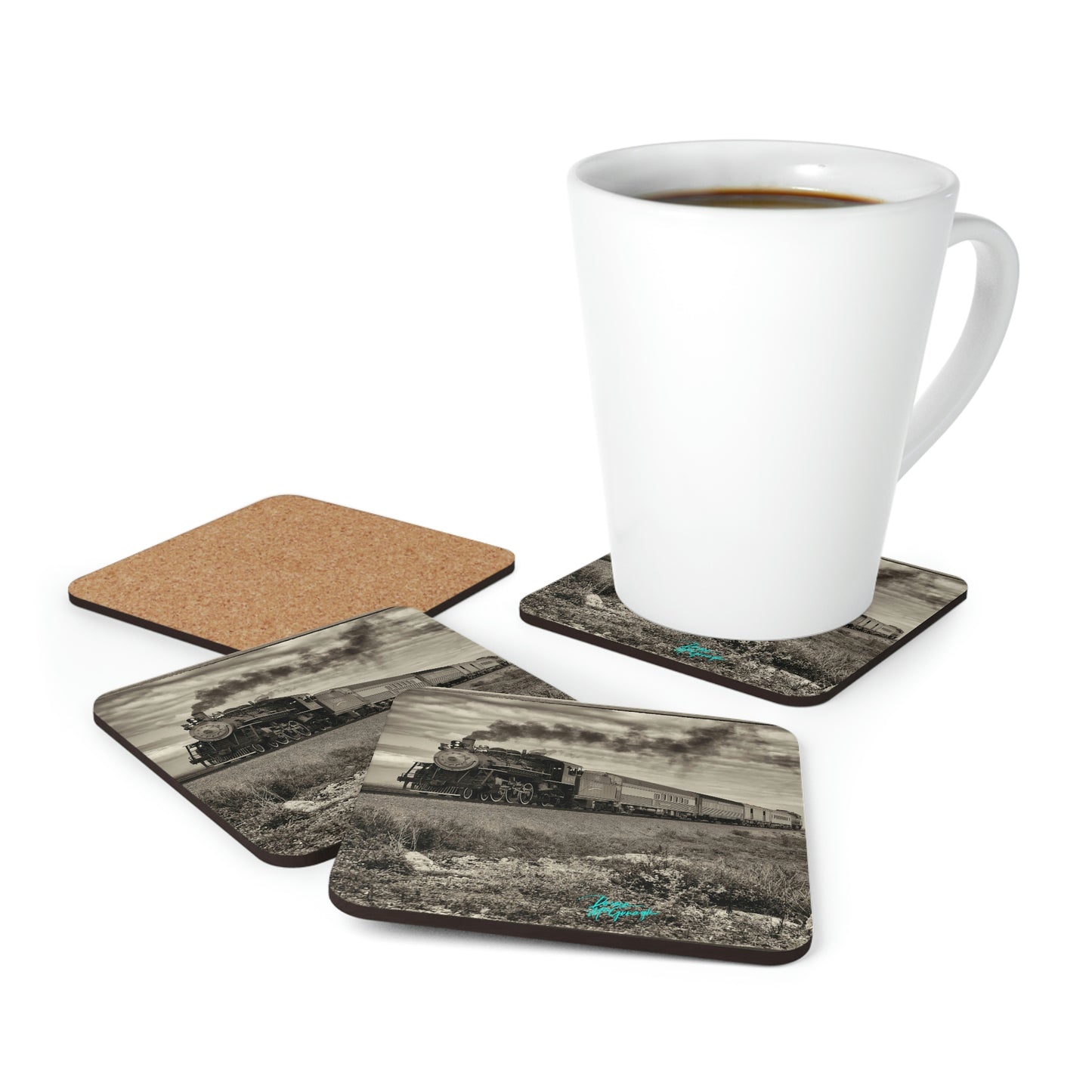 Sugar Express Train Cork Coaster Set