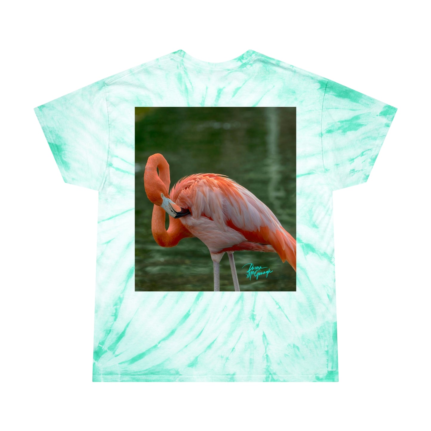 Unisex Tie Dye T shirt  Flamingo Bird 17, inspired by nature