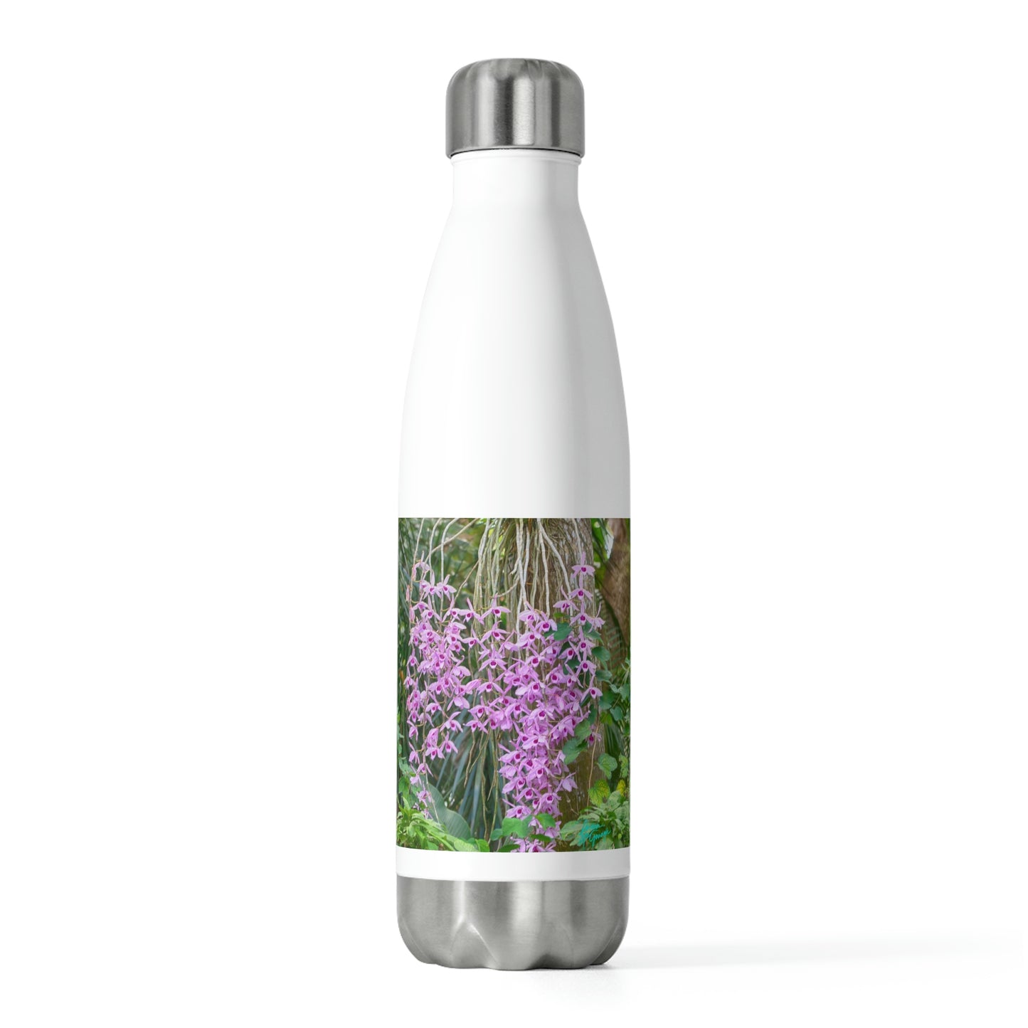 Eco friendly water bottle Purple Dendrobium Orchid 02, 20oz insulated water bottle