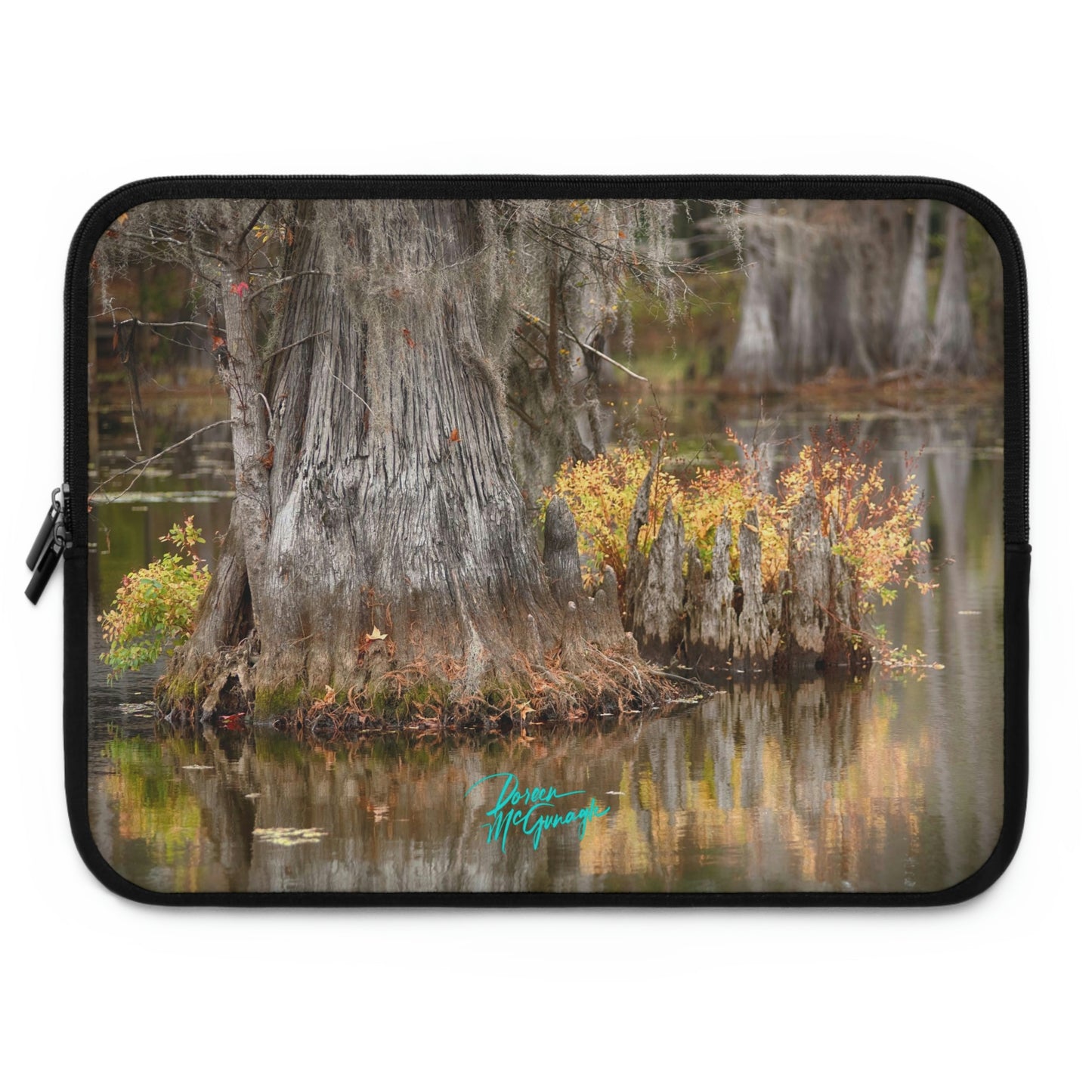 Caddo Lake Cypress Tree with flowers Laptop Sleeve