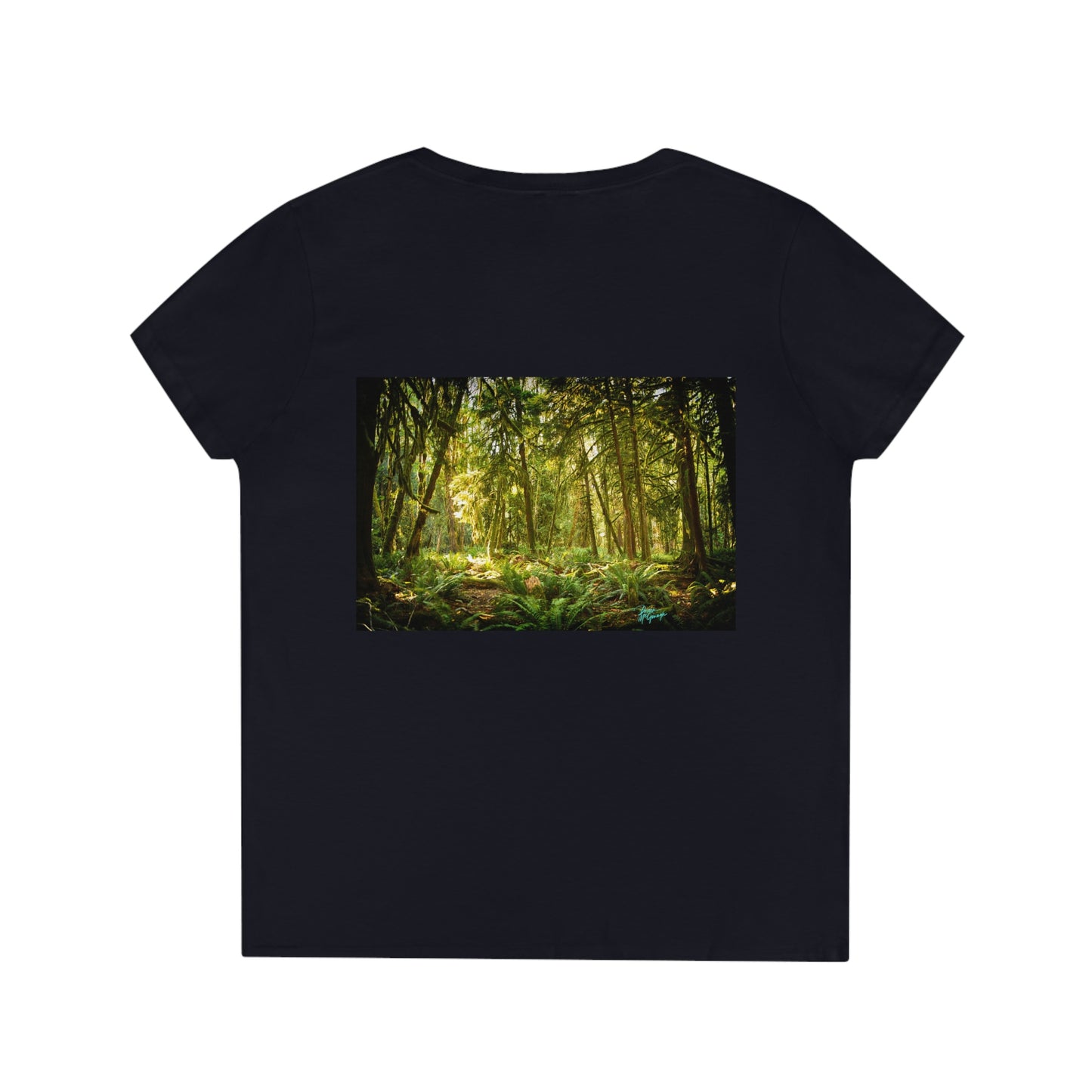 Womens V neck tee Deep in Woods, summer tees